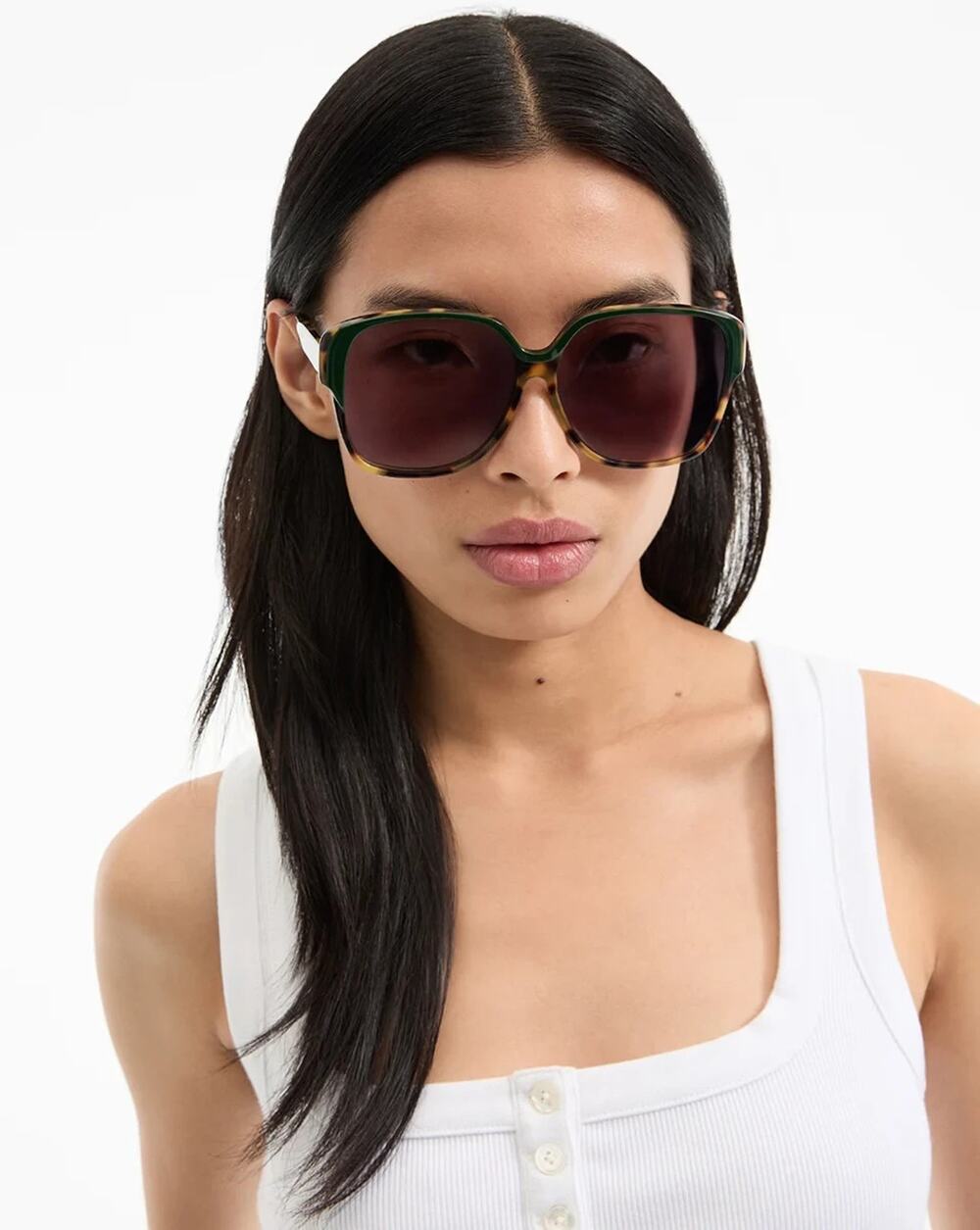 New VERONICA BEARD Brigitte Oversized Sunglasses Green